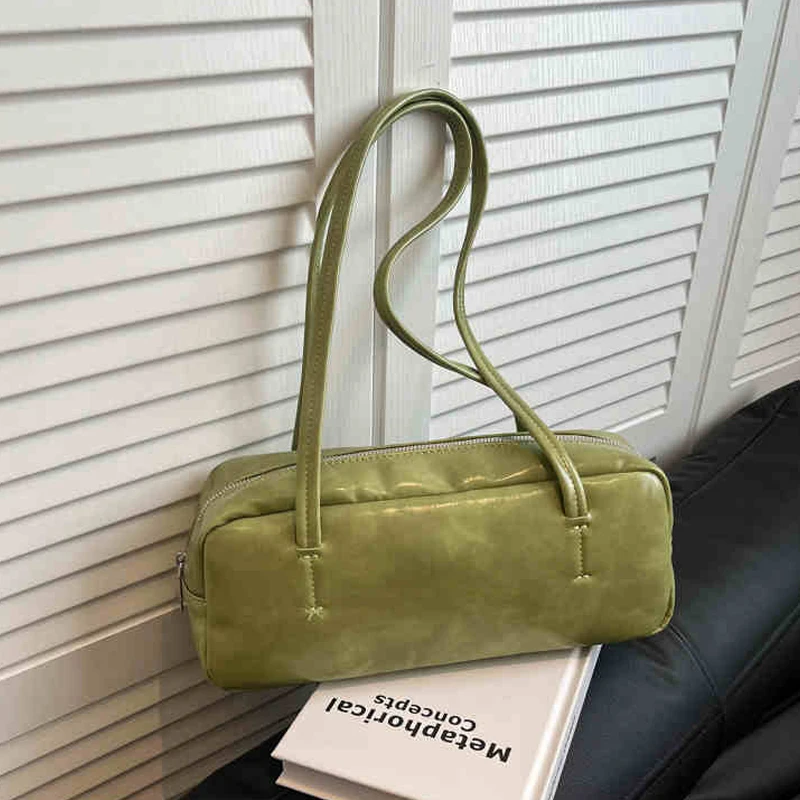 

French Retro Underarm Bag Women Casual Large Capacity Travel Handbags Temperament Versatile Texture PU One Shoulder Bags