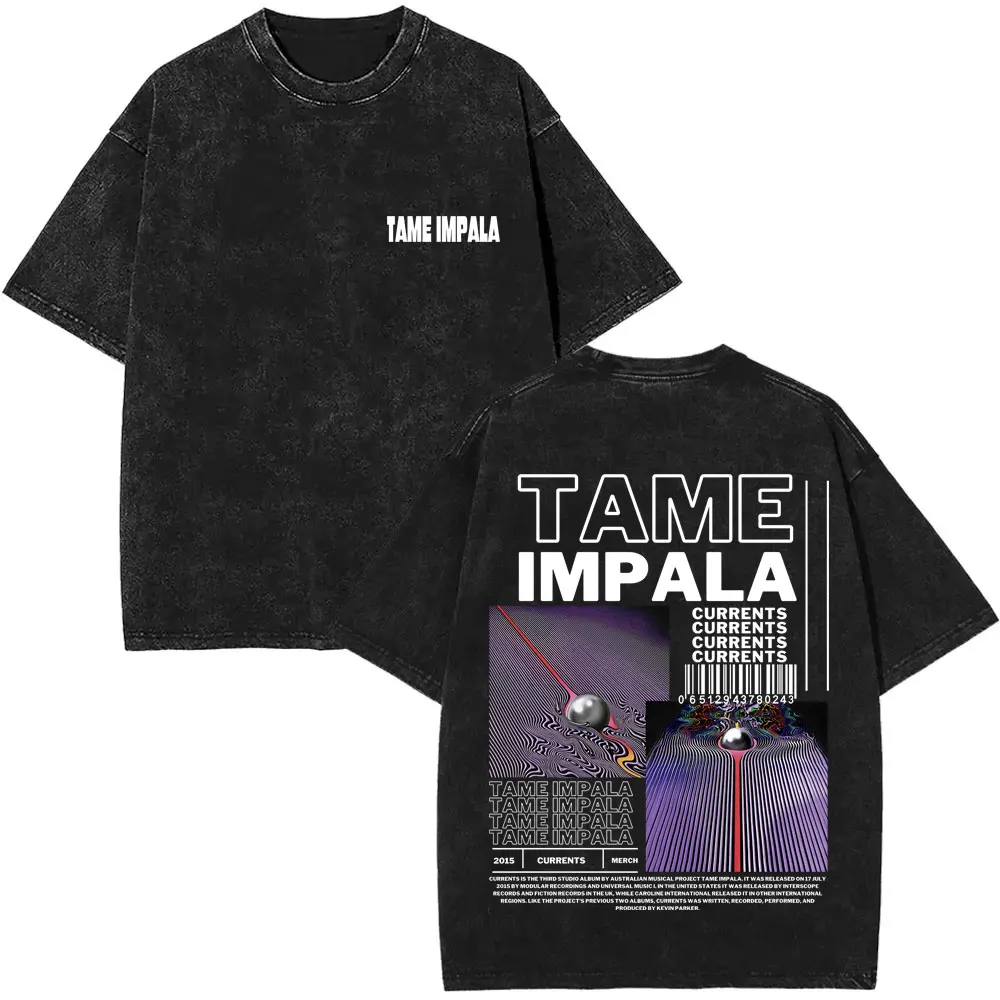 Washed Pop Rock Band Tame Impala Album Logo T Shirts TInner