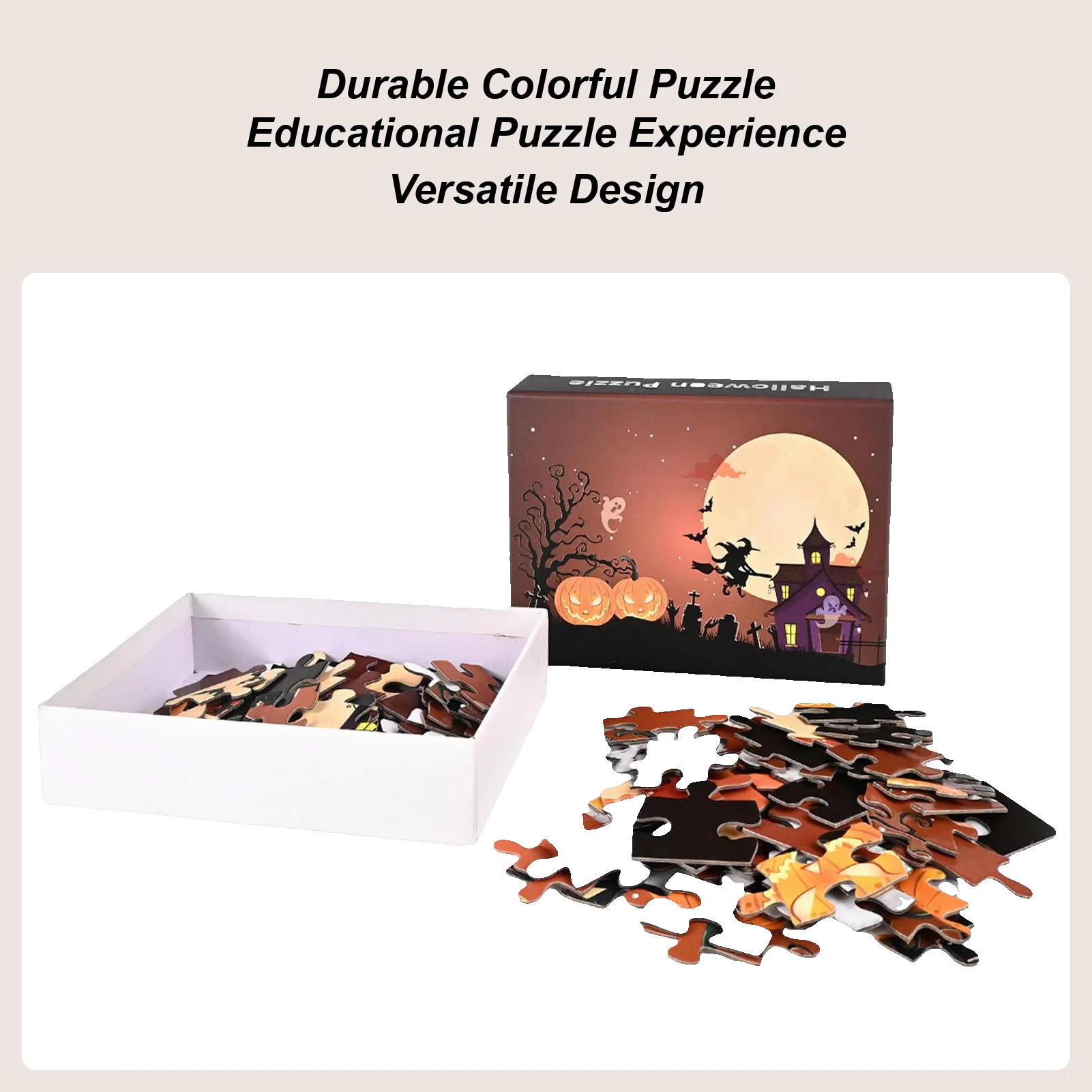 Halloween Puzzles For Kids 100 Piece Halloween Scene Puzzles Educational Learning Toys Collectible Party Decorations For