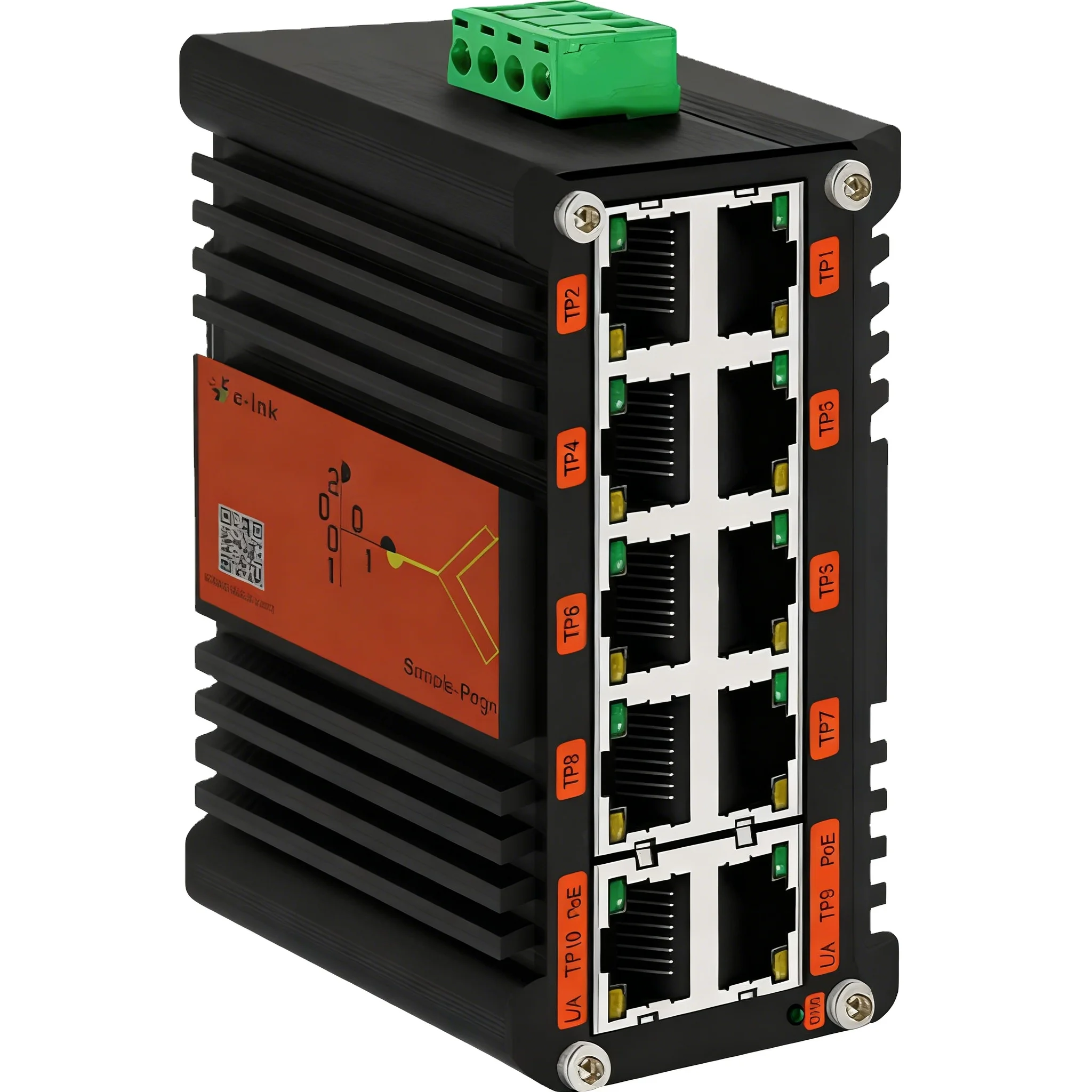 

E-link LNK-TH010 Industrial Gigabit Ethernet Switch Unmanaged 12 48V DC Wide Voltage for Industrial Automation IP40