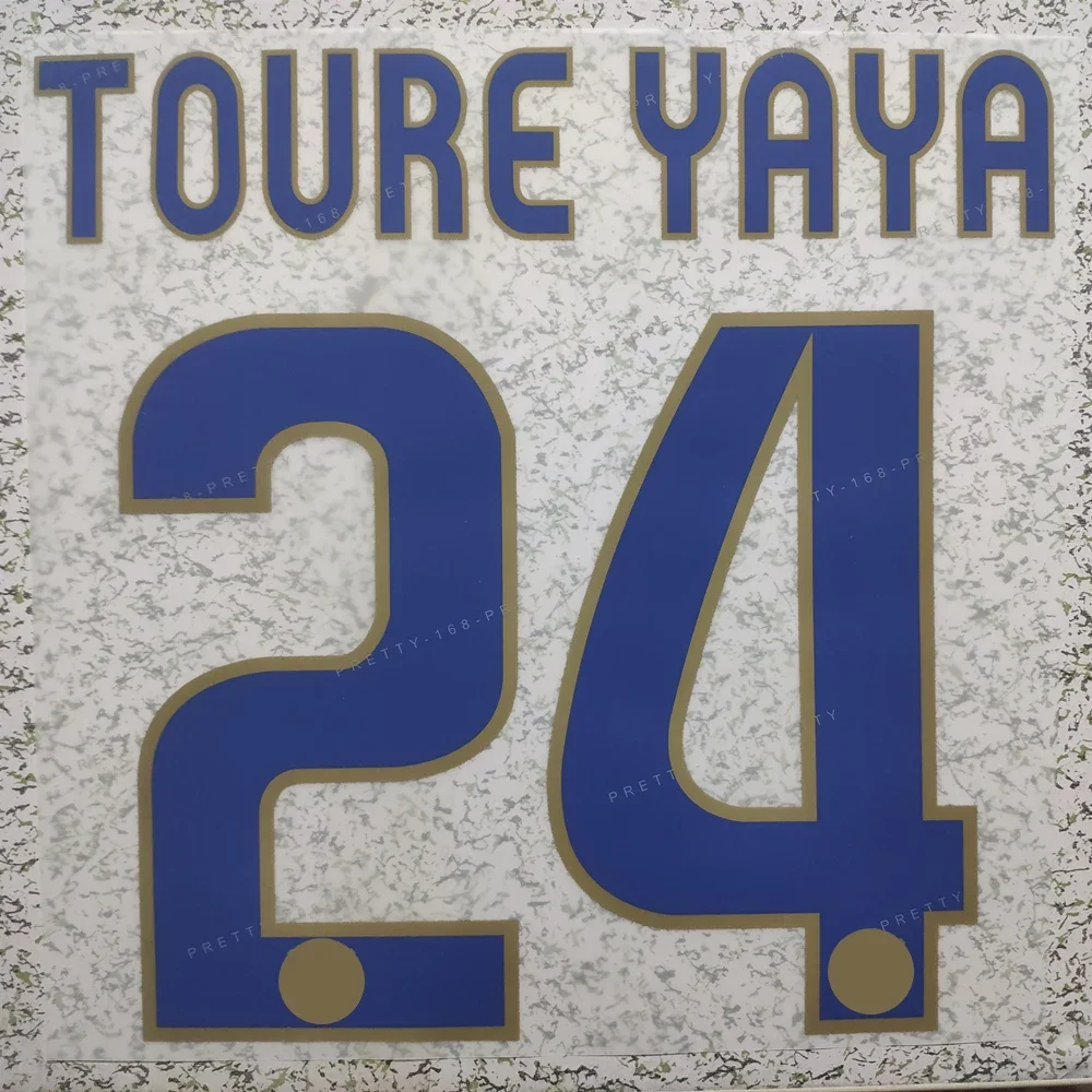 Super A Retro 0809 2008 2009 toure yaya Barce home away number font print, Hot stamping patches badges