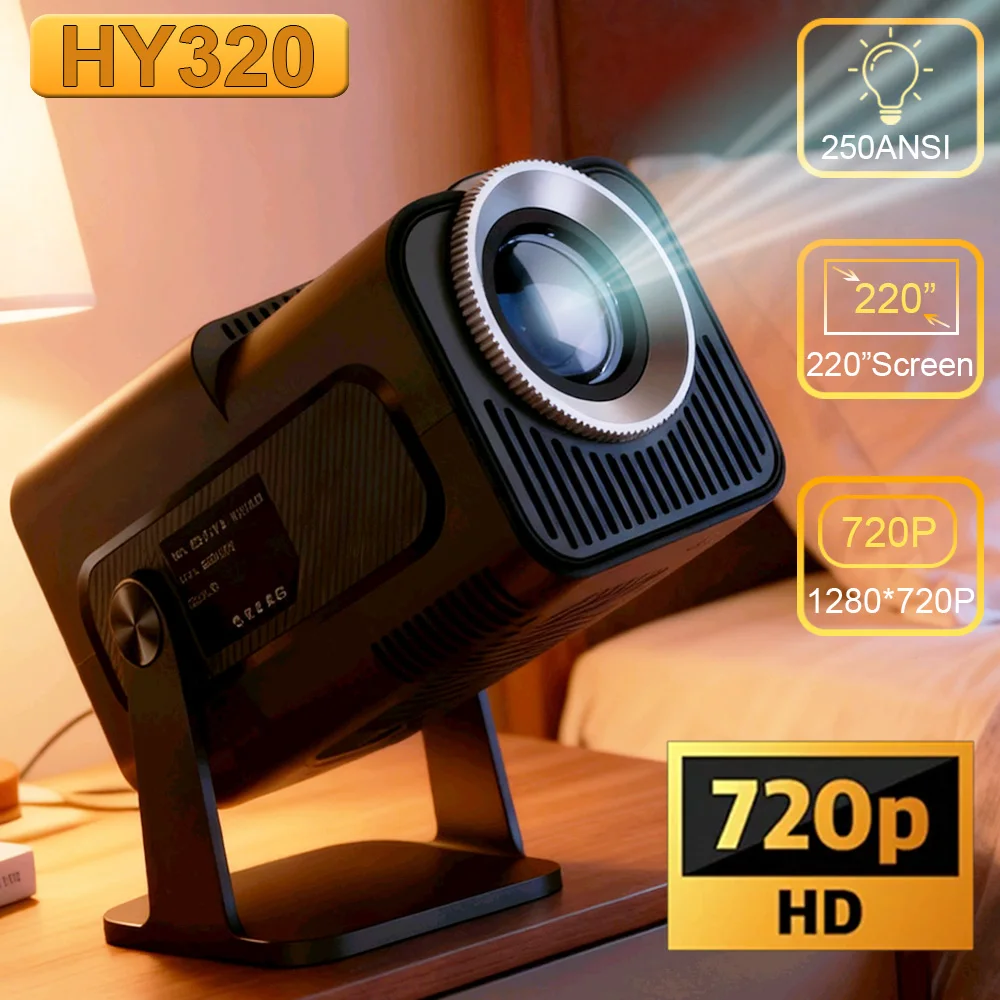 

Smart Projector HY320 Projector 4K Android 11 Native 1080P 260ANSI Wifi6 BT5.0 Home Cinema Portable Projetor Projector Screen