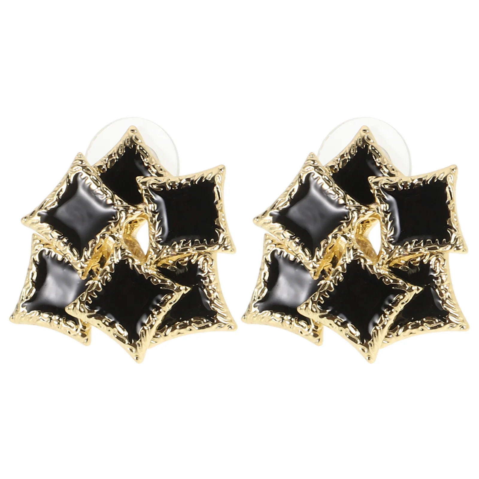 

1 Pair Vintage Earrings Double Layer Unique Studs For Women Retro Chic Statement Ear Jewelry Decor Ideal Party Outdoor Wear