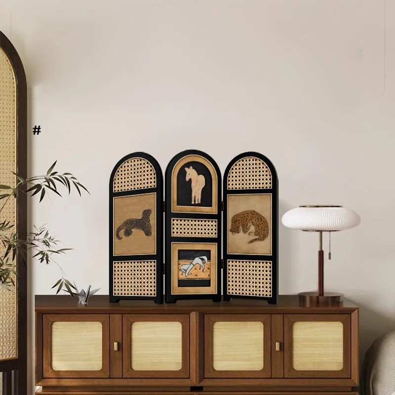 Retro Leopard TV Cabinet Screen Ornament Decorative Home Accent High Sense Birthday Gift for Living