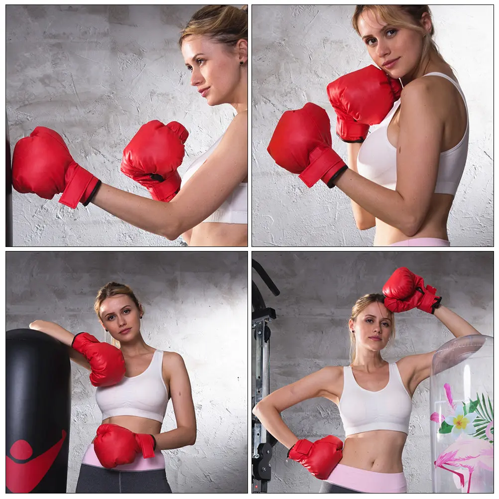 

1Pair Wear-Resistant Boxing Gloves Professional Sparring Gloves Enhanced Wrist Protection Air Ventilation System for Thai Boxing