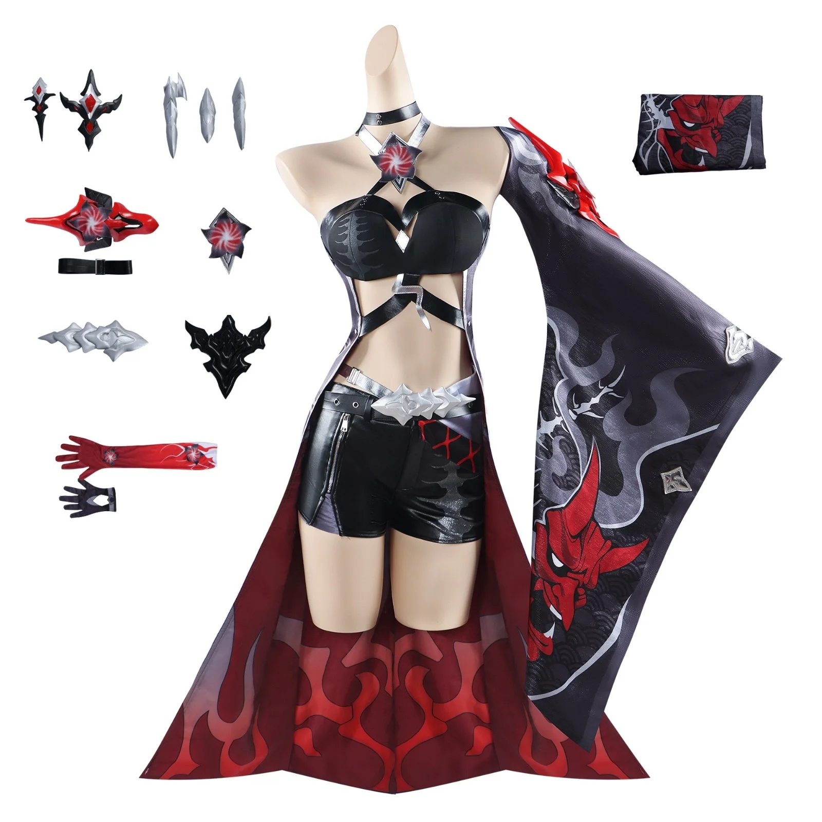 Game Acheron Red Cosplay Costume Halloween Christmas Cosplay Party Costumes Full Set for Women Girls