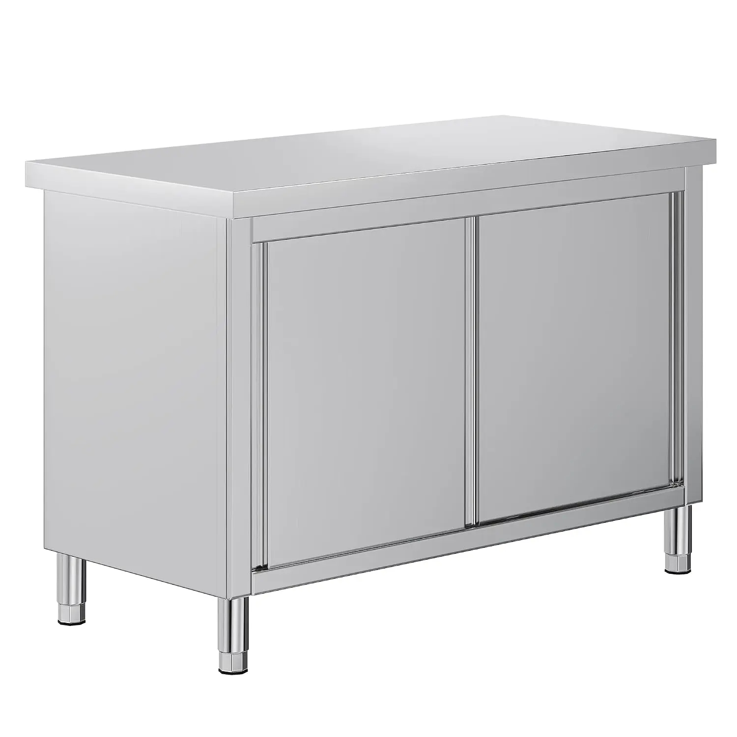 48-Inch Stainless Steel Work Table with Cabinet, Customized