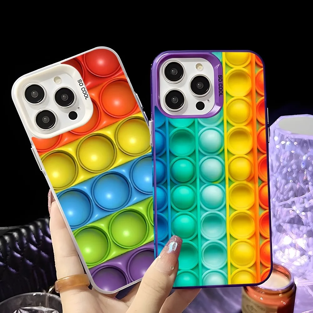 Colorful P-OP-ITs Phone Case For iPhone 16 15 14 13 12 11 Pro Max White Purple Matte Ultra-thin Soft Candy Abrazine Funda