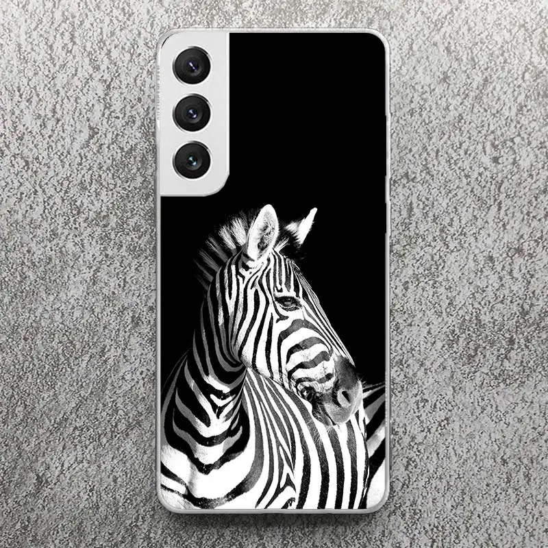 Zebra Stripe Black White Print Soft Case for Samsung Galaxy S24 S23 S22 Ultra S21 S20 FE S10 Plus Phone Shell S9 S8 + S10E Patte