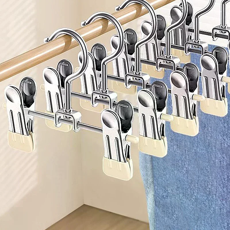 Seamless Stainless Steel Trouser Rack Adjustable Stainless Steel Shoe Rack Trouser Rack Boots Hanger Portable