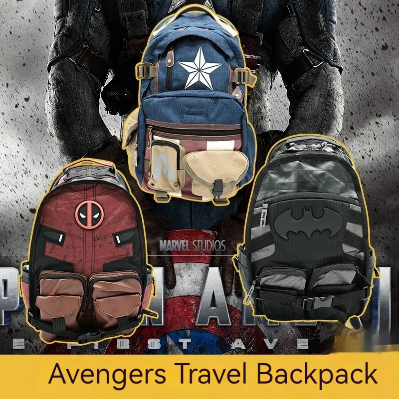 Disney Marvel Mountaineering Backpack Captain America Backpack Casual Fashion Trend Multi Functional Large Capacitychristmasgift