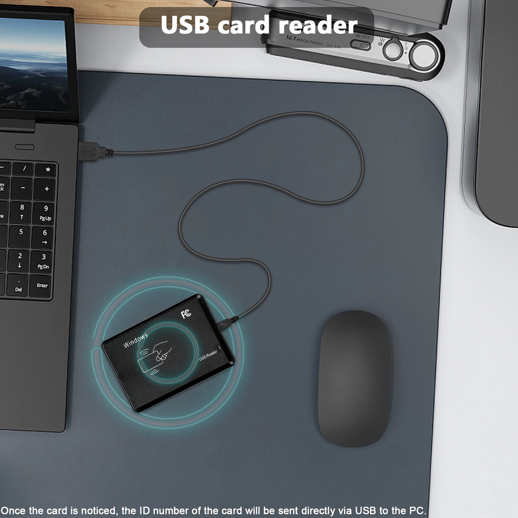ABGN USB RFID-считыватель ID-карт для настольного использования, бесконтактный считыватель карт