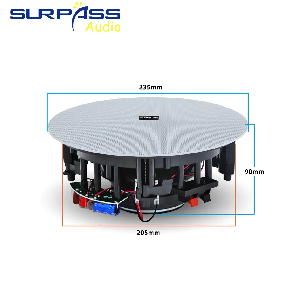 Home Theater Sound System 6.5Inch 30W Frameless Coxial Ceiling Speaker Flush Mount In Wall Ceiling Music Loudspeaker for Bedroom