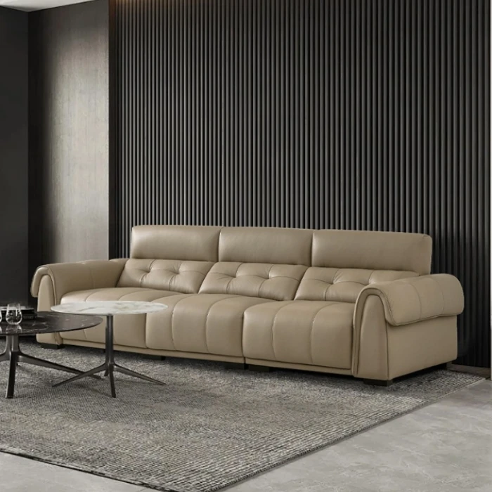 

Hot Sale Modern Good Quality Leather Couch Living Room Furniture Minimalist Sofa Set From China