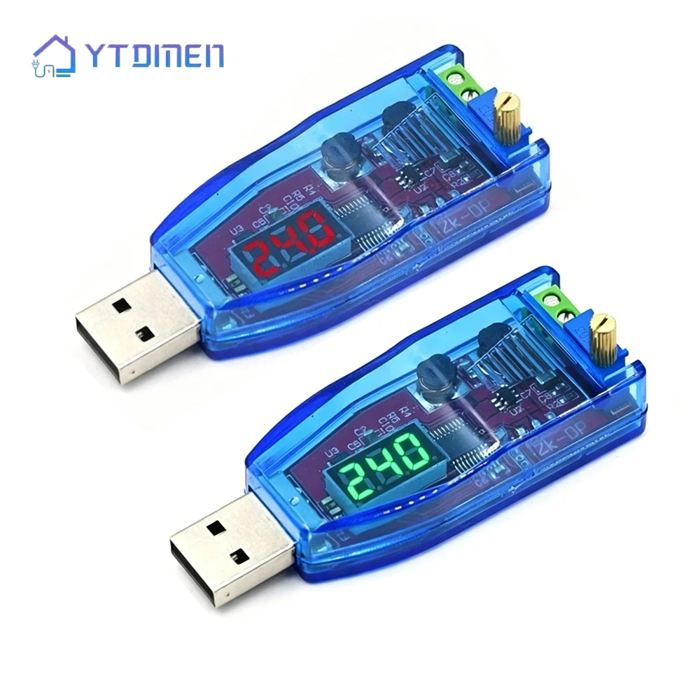 USB 5V To 3.3V/5V/9V/12V/24V Adjustable DC-DC Boost Buck Converter Power Supply Module with Case