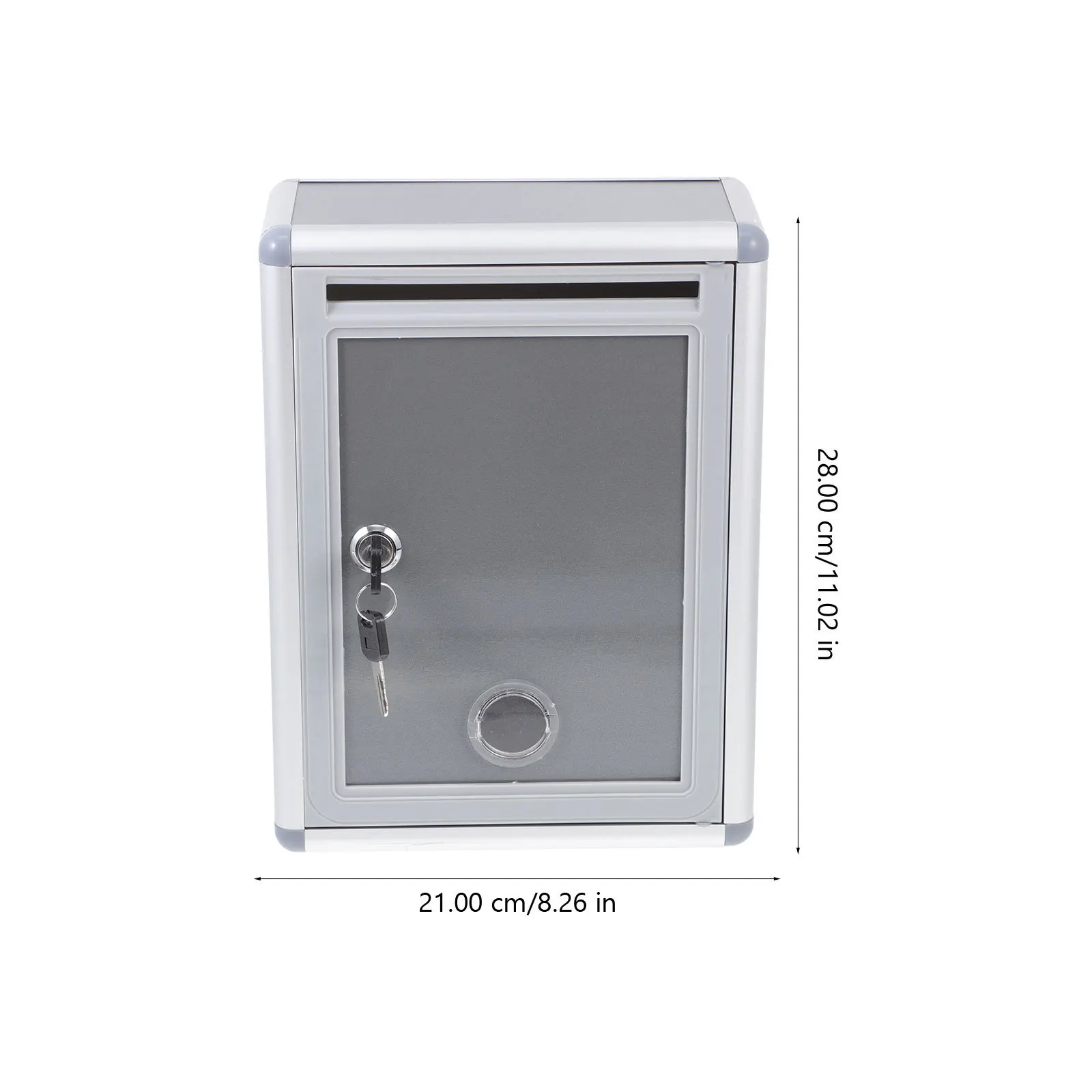Metal Suggestion Box Lockable Letter Mail Storage Box Hanging Type for Office School Fundraising Donation Collection