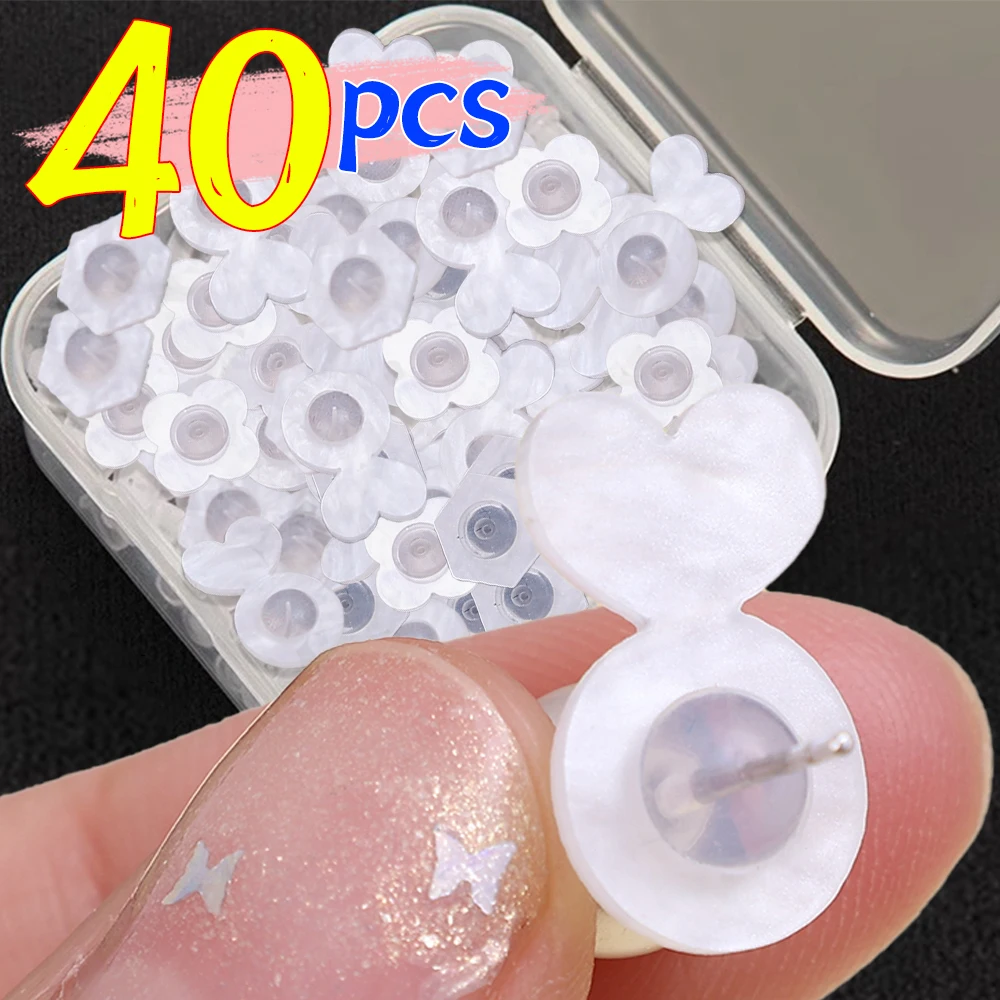 10/20/40pcs Heart Rubber Earring Support Backings Stopper for Droopy Heavy Dangle Studs Ear Jewelry Making Supplies Material
