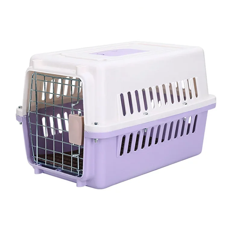 Pet Hard Wear-Resistant Air Transport Box Hard Surface Car Travel Pet Carrier Item Suitable for Small Dogs Cats Plastic Air Box