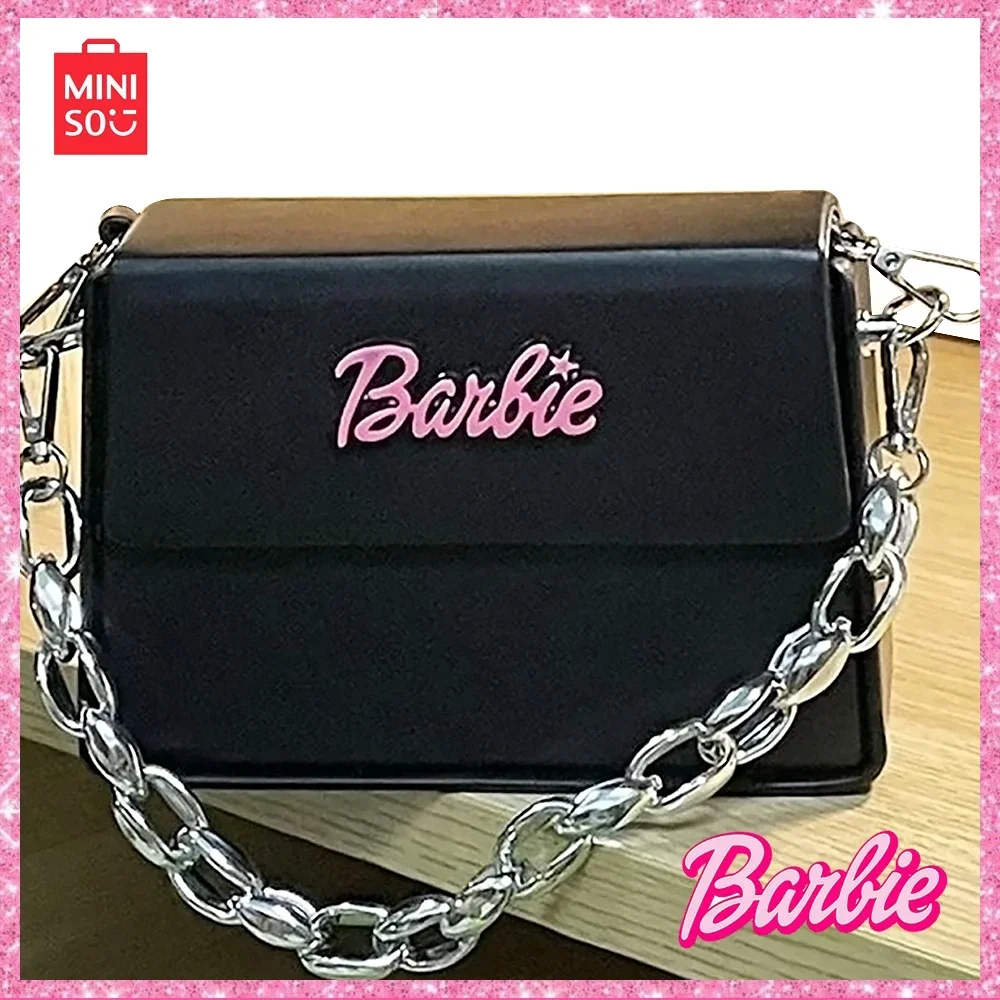 

Miniso 2024 New Barbie Dating Western Korean Version Chain Small Square Bag Fashion Fashion One Shoulder Crossbody Bag Girl Gift