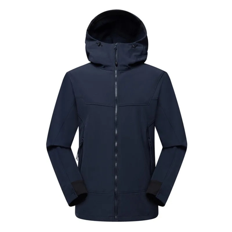 Imagem -03 - Unisex Water Repellent Caminhadas Jacket Windproof Térmica Camping Coats Monocromática Softshell com Capuz Casual Wear-resisting Jackets