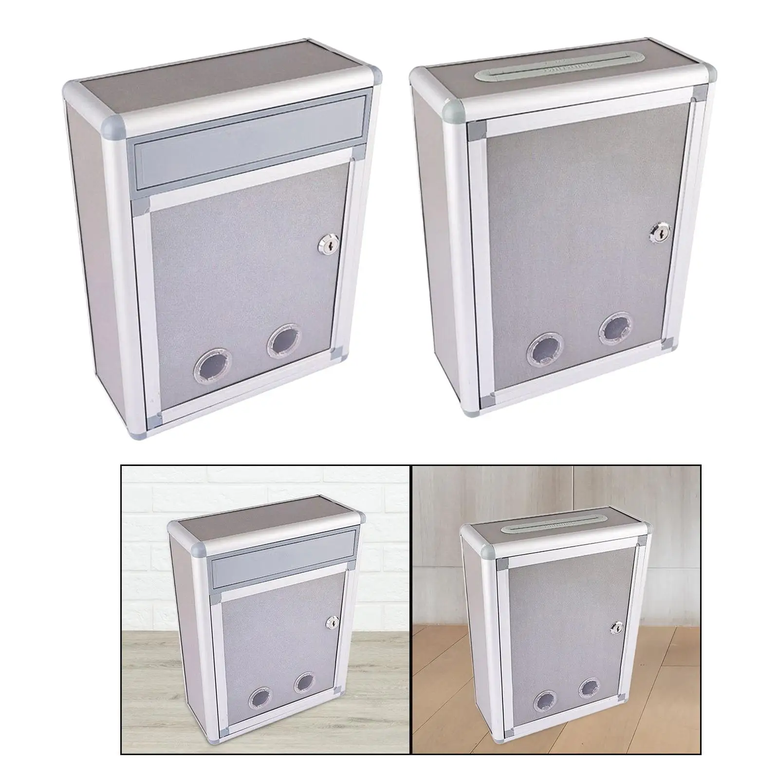 Locking Wall Mounted Mailbox Metal Post Box Durable Metal Mailbox with Key Lock Large Capacity for Office Home Business Letter