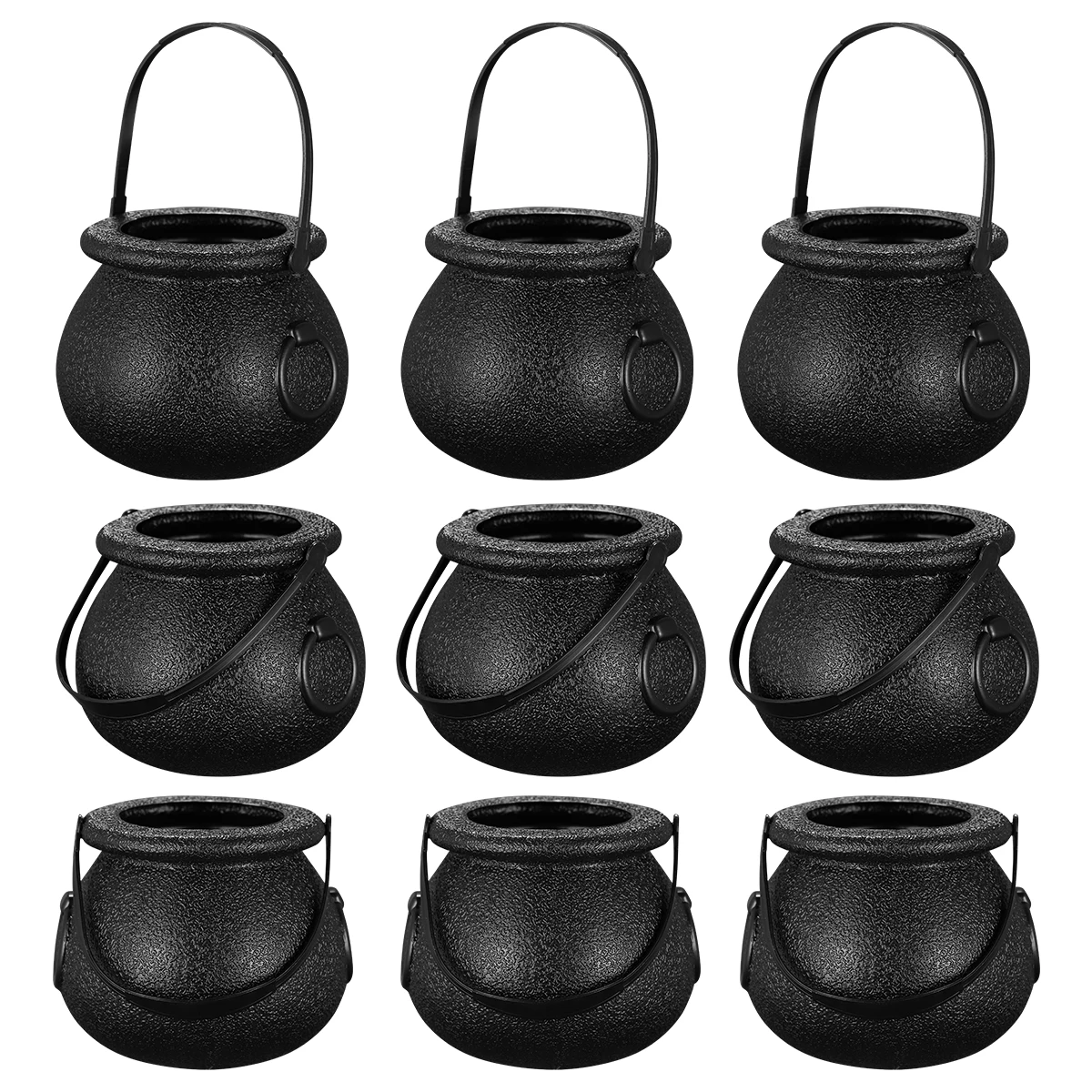 

10pcs Candy Bucket Witch Cauldron Black Small Halloween Treat Holder Kids Party Storage Solution Gift Packaging