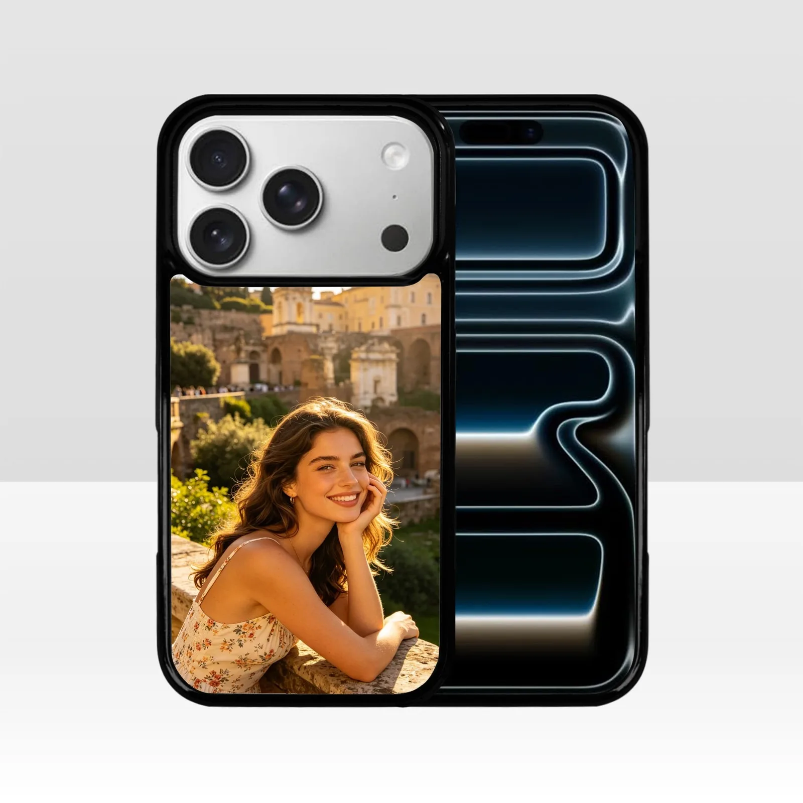 Capa de Telefone Personalizada e Personalizável, Totalmente Envolvente, à Prova de Choque em TPU+PC para iPhone 15 16 17
