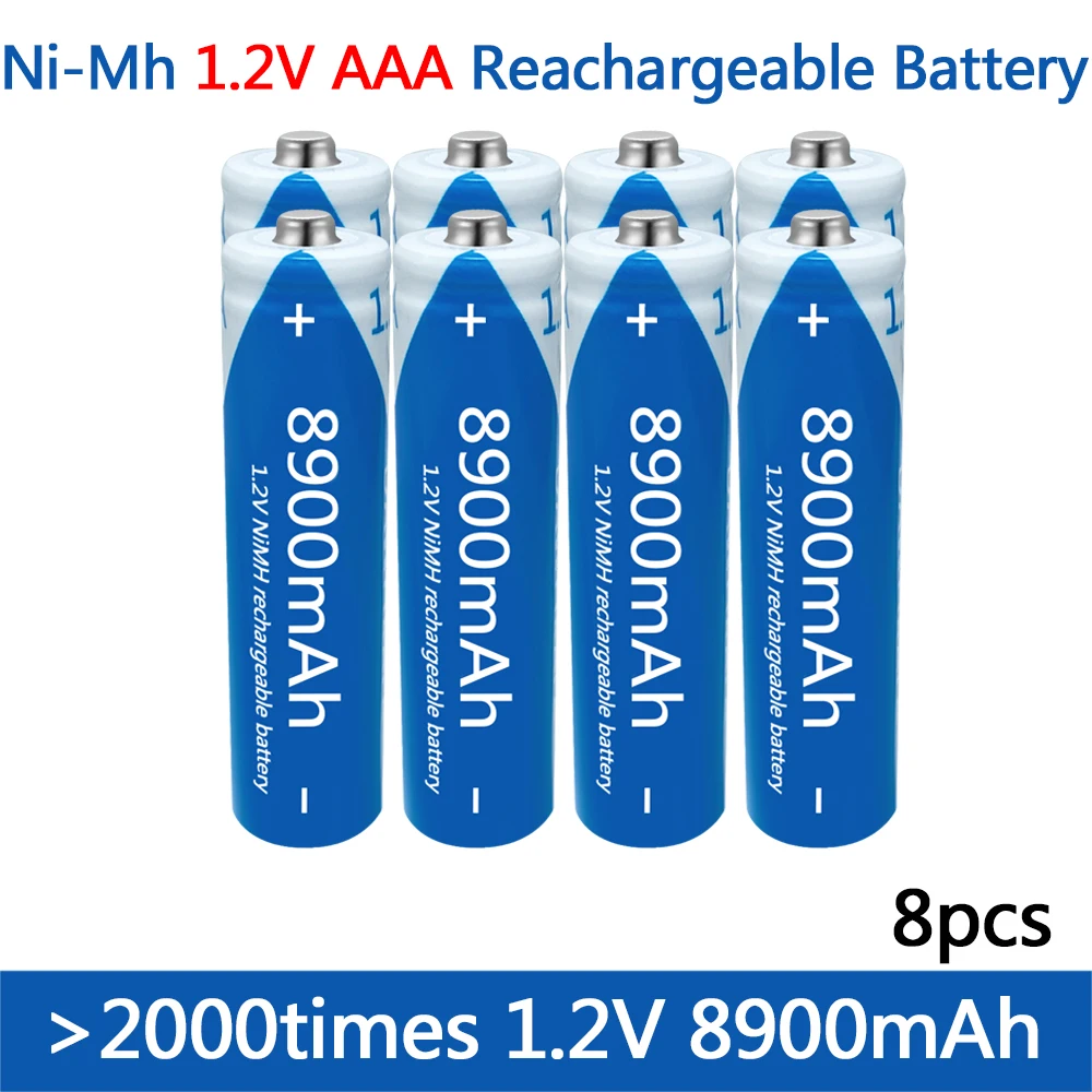 High quality AAA 1.2V 8900mAh 100% Rechargeable NI-MH Battery AAA battery , Flashlight, Toy Watch Remote controlNI-MH Battery