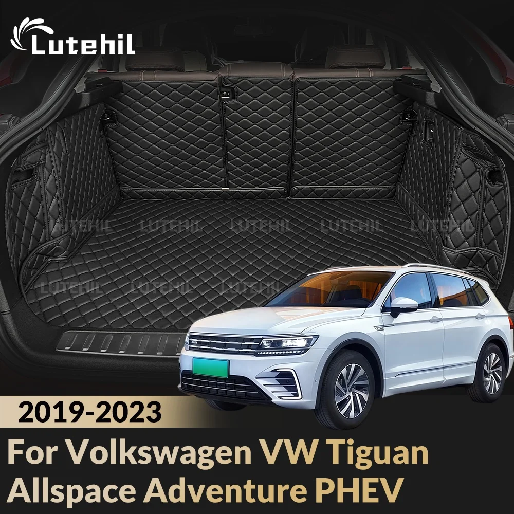 Cargo Liner For Volkswagen（VW） Tiguan Allspace Adventure PHEV 2019-2023 Car Trunk Mats Carpet With Backrest Protector Cargo Mats