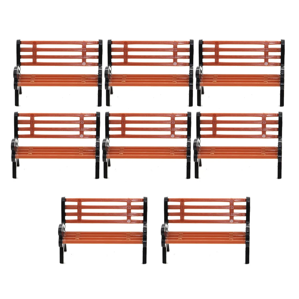 10Pcs Model Train HO N O Scale 1:75 Bench Chair Model Settee Street Park Layout Plastic Crafts,Garden/Railway Layout