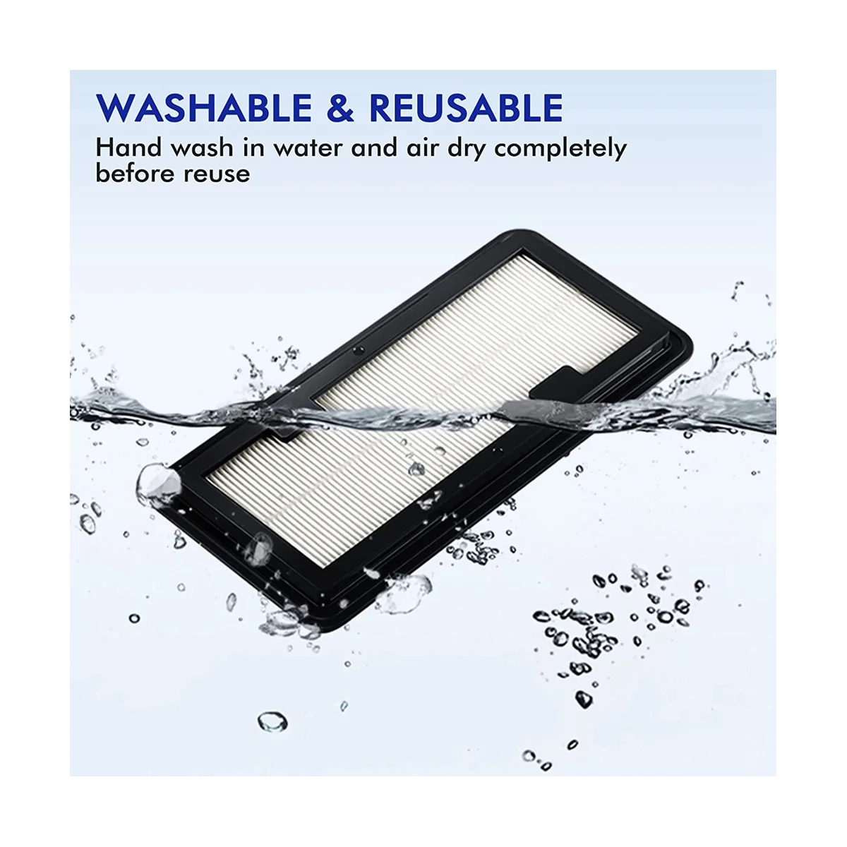 2Pcs Washable Replacement Hepa Filters for Jet Bot AI+ and Jet Bot+ Vacuum Cleaners,Fit for VR30T85513W/AA Robot