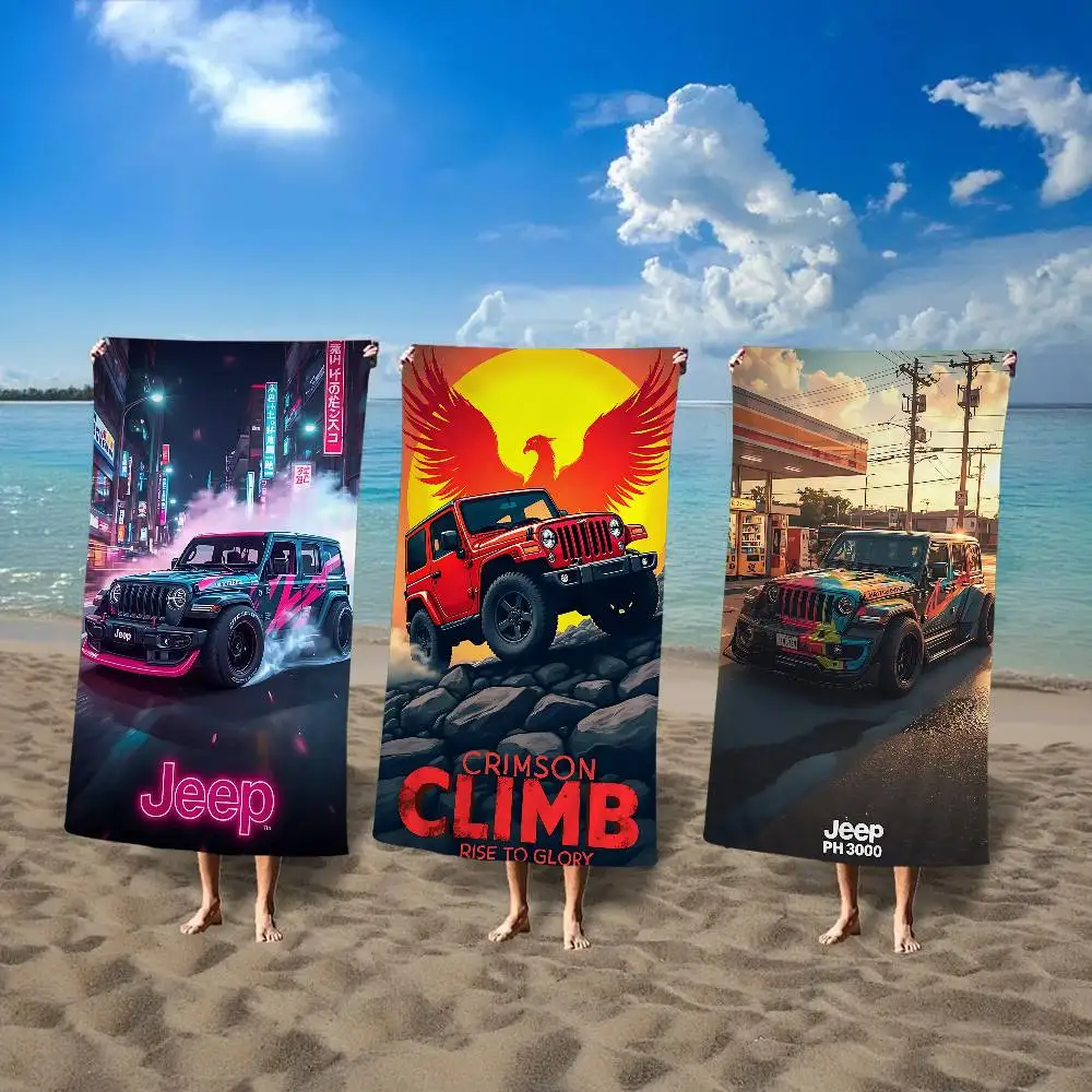 J-Jeep Car Big Microfiber Beach Towels Quick Dry Towel Sand Beach Towels Pool Towel For Travel Swim Pool Yoga