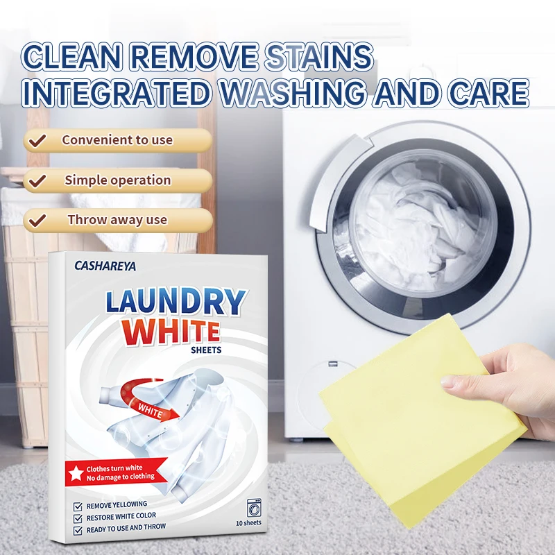 Clothes Bleaching Tablets - Deep Clean, Strong De-Yellowing for White Clothing Whitening