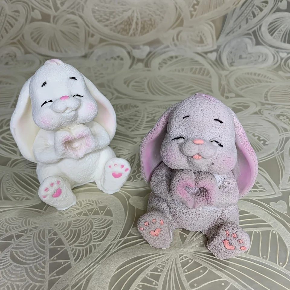 

Силиконовая форма «Милый кролик» для свечей, мыла, глины, многоразовая, утолщенная, для DIY-свечей