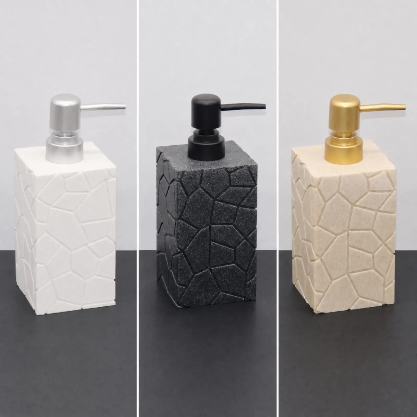Resin Liquid Soap Dispenser Versatile Stone-Textured Soap Dispenser Sturdy Decorative for Household, Hotel