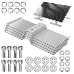 4 Pcs Aluminum Pallet, Shim Block, Ballast Plate, Support for Adjustable Solar Panel Tilt Mount Brackets, Ideal for Lawn, Balcony, Ground, Sand, Roof, Pressed by Any Heavy Loads