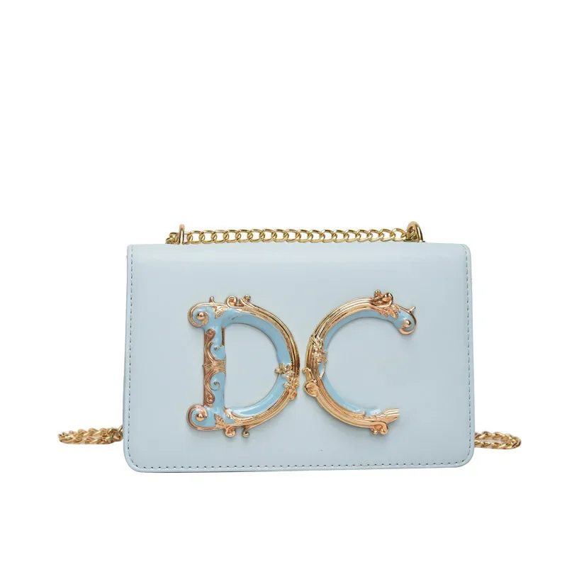 2025 Spring New Women's Fashion Luxury Brand Design To Create Letter Metal Label Personality Chain Single Shoulder Crossbody Bag