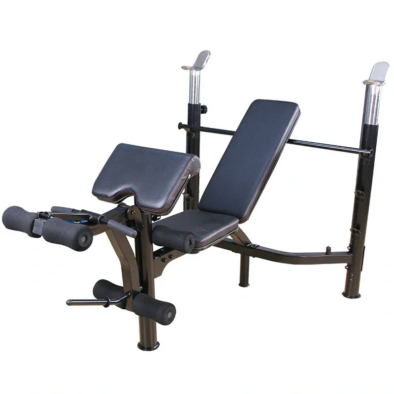 Panca pesi multifunzionale Panca pesi regolabile con lat Pull Down Bar Attrezzatura Fitness Storage Panchine da palestra Rack