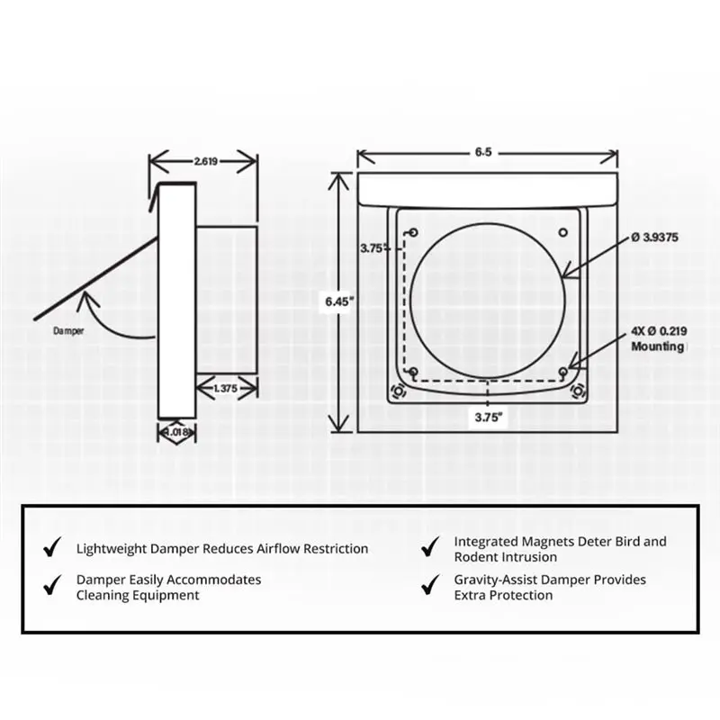A76X-مجفف تنفيس الحرس غطاء فتحة التهوية العادم غطاء فتحة التهوية مجفف الحمام غطاء فتحة التهوية الخارجية
