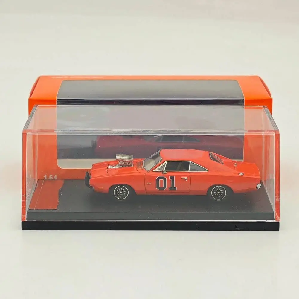 Mini Forge 1:64 para Charger General Lee R/T 1969, Modelo de Carro em Miniatura, Coleção Limitada, Modelos de Veículos de Brinquedo