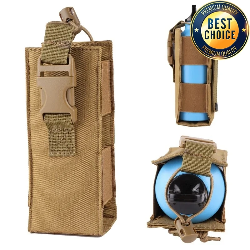 Tactical Molle Radio Walkie Talkie Pouch, Garrafa de água, 600D Nylon Kettle Cover, Pendurado bolsa de cintura, Ao ar livre, Caminhadas, Camping Titular