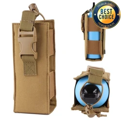 Tactical Molle Radio Walkie Talkie Pouch Water Bottle 600D Nylon Kettle Cover Hanging Waist Pouch Outdoor Hiking Camping Holder