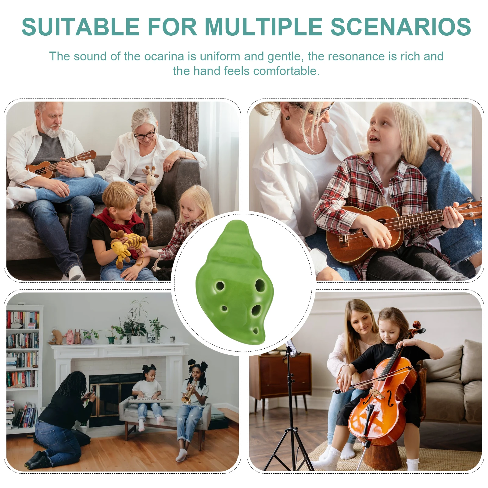 

6-Hole Ocarina Instrument Lightweight Compact Size Professional Ocarina for Elegant Sound Long Life Music Instrument