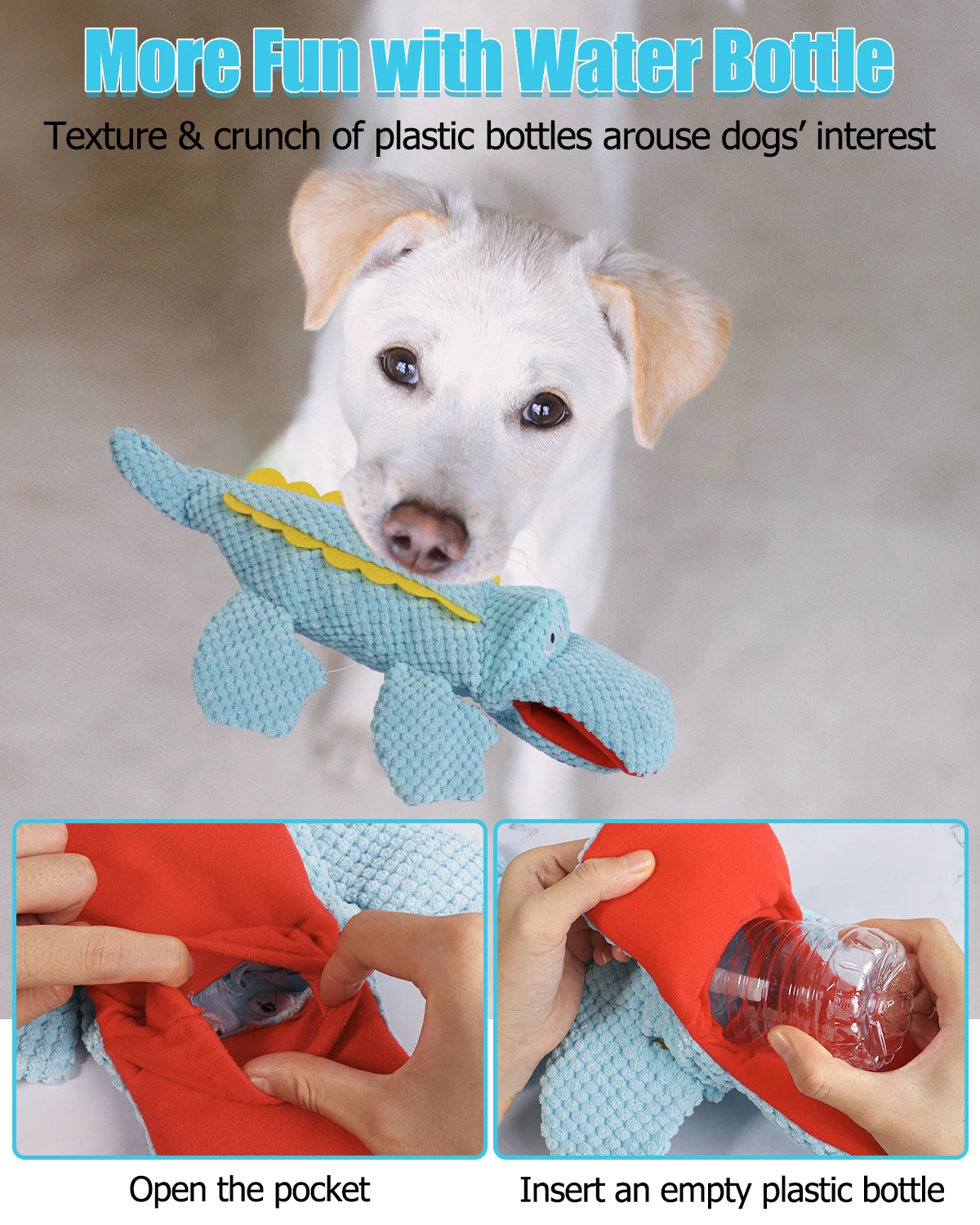 SCGK Dog toys giocattoli da masticare Interactive Cartoon Animal peluche a forma di alligatore giocattolo sonoro per cani rosicchiare digrignare i denti forniture per l'allenamento