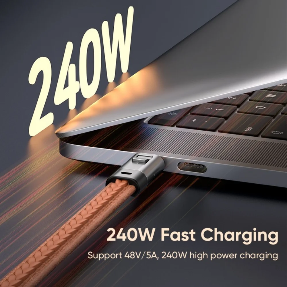 

Portable USB Type C to Type C Cable Data Short Cable For iPhone 15 16 MacBook Android 240W 5A Fast Charging USB C Cable Keychain