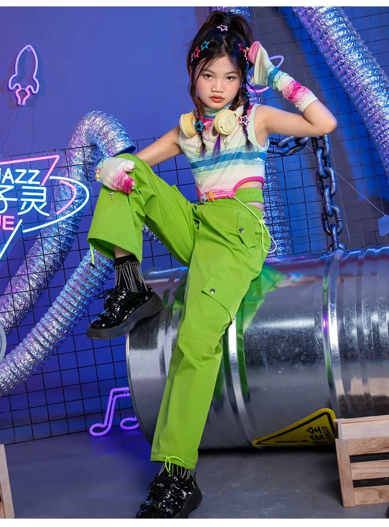 Kinderjazz Dans Modieuze Performance Kostuum Set Meisje Model Walk Mode