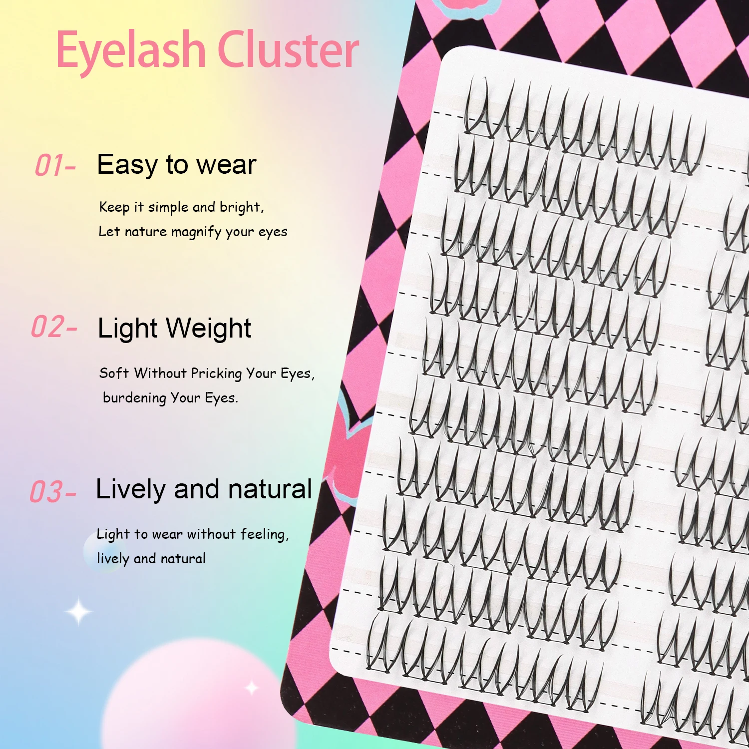 100 clusters, natural eyelash clusters, V-shaped, U-shaped, female eyelashes, DIY self-grafting eyelashes, natural thin stems, distinct and clear definition, soft and comfortable, suitable for daily m image 5