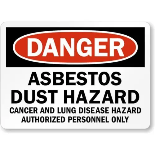 Asbestos Dust Hazard Danger Aluminum Weatherproof Sign p730 sign
