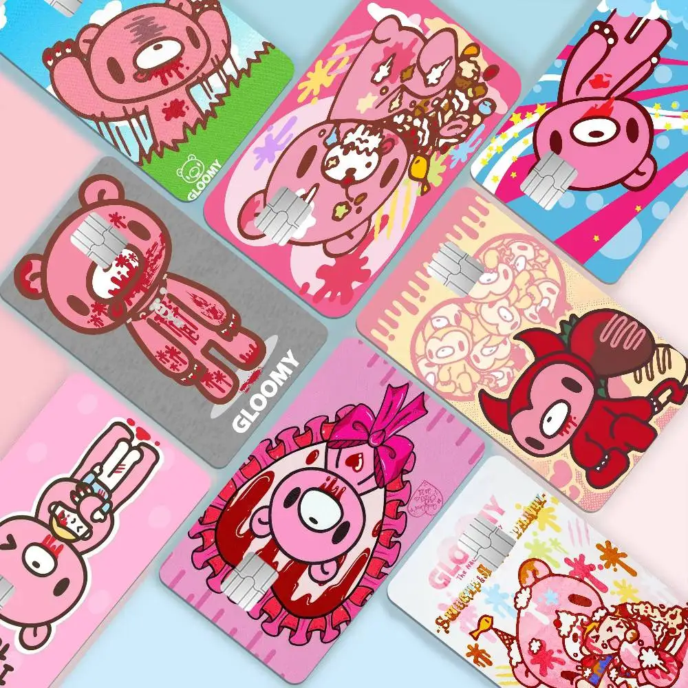 Cartoon G-gloomy Bear Credit Card Skin Stickers No Adhesive Residue Water Proof for VISA Credit Card Subway Access Card