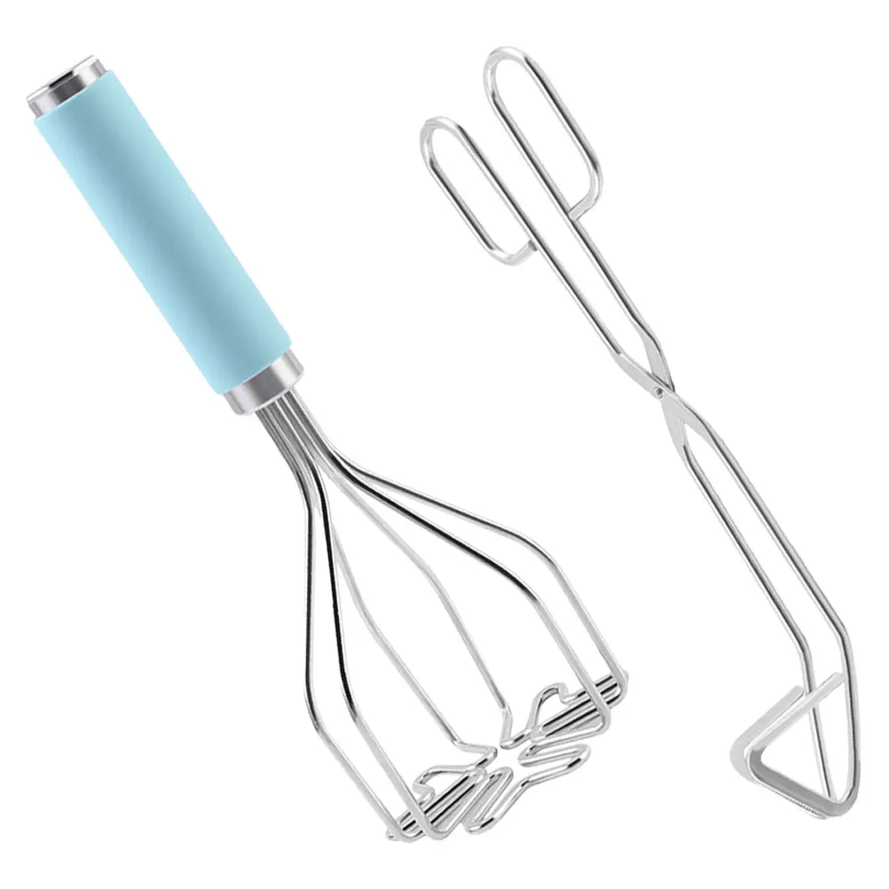 

1 set Stainless Masher Masher Kitchen Tool Manual Press Ricer Avocado Pumpkin Food Tongs Crusher